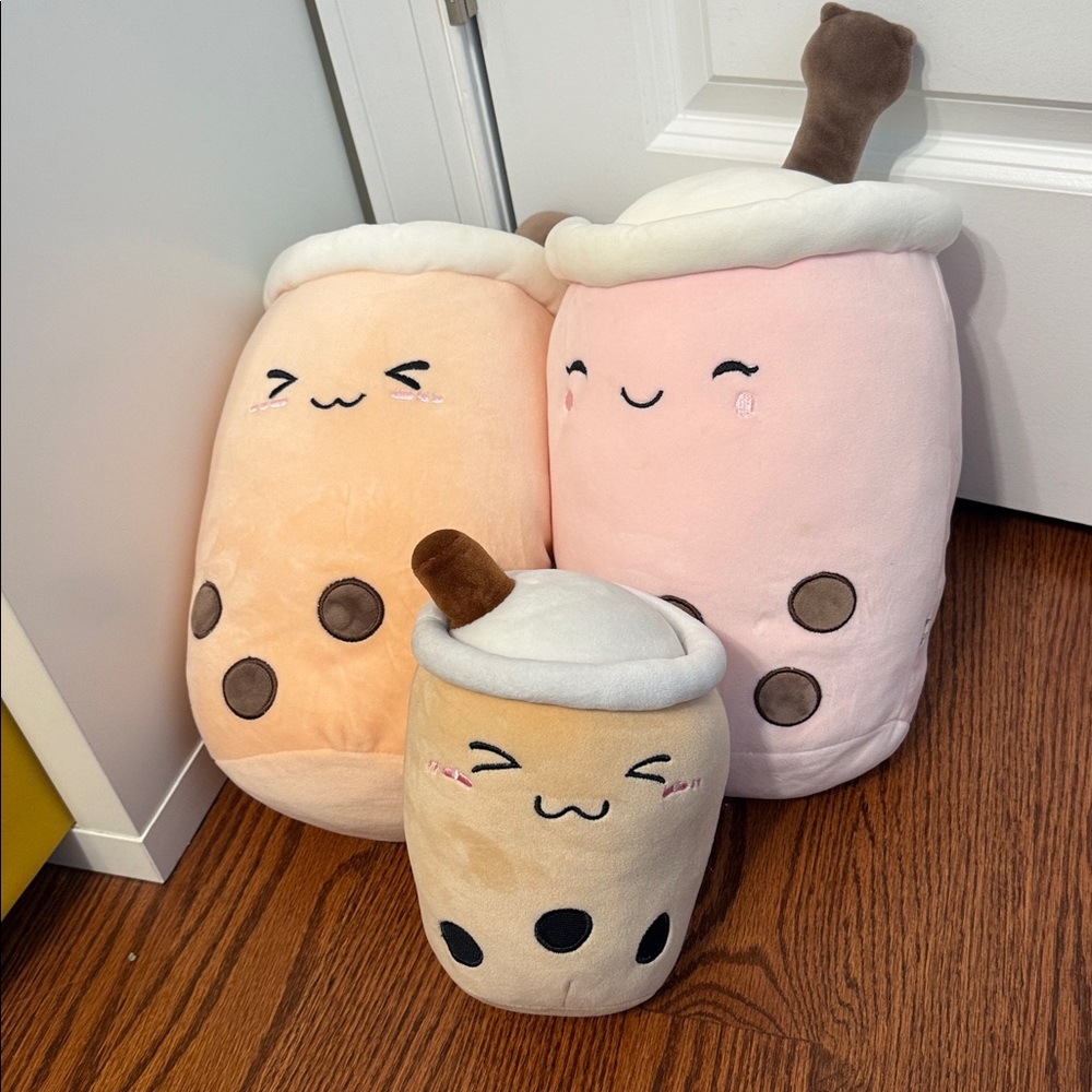 Cute Kawaii Bubble Tea Plush Toy - Pink & Peach